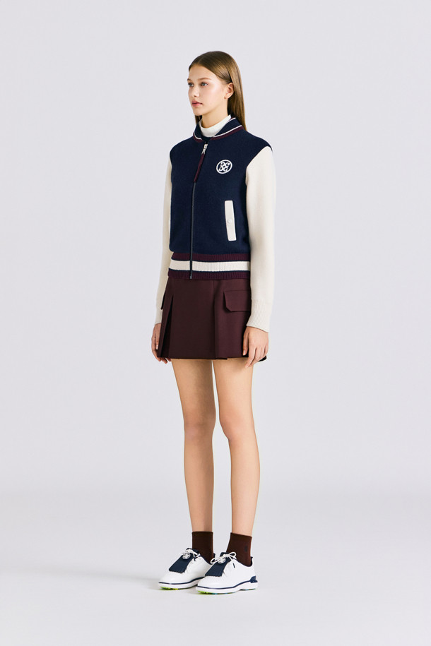 지포어-WOMEN APPAREL-VARSITY FULL ZIP SWEATER(WOMEN)