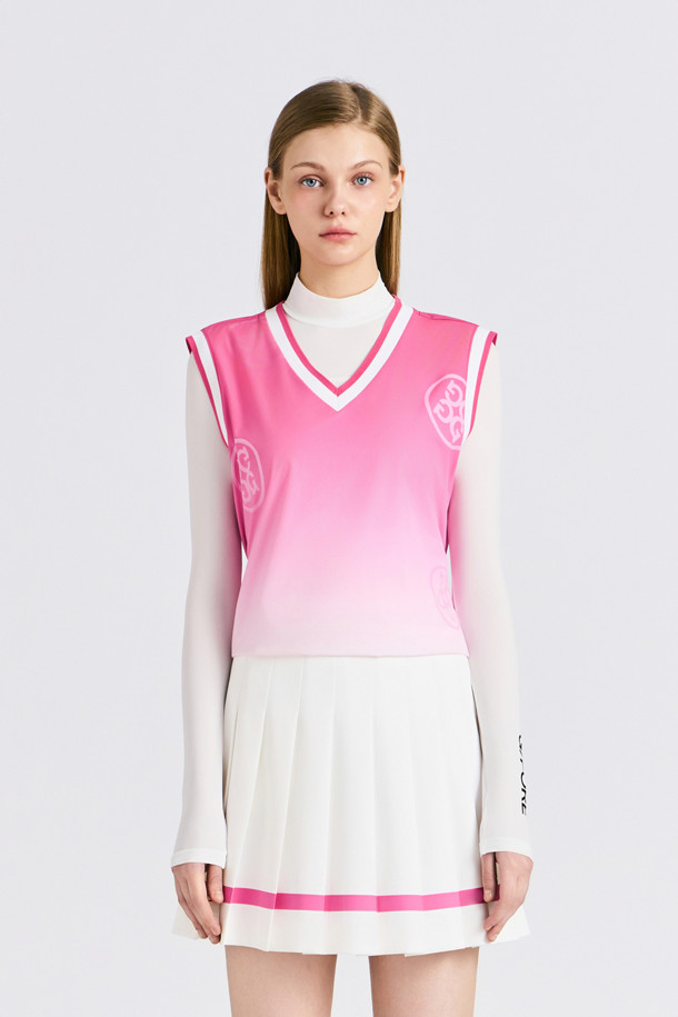 지포어-WOMEN APPAREL-V NECK WOOVEN VEST(WOMEN)
