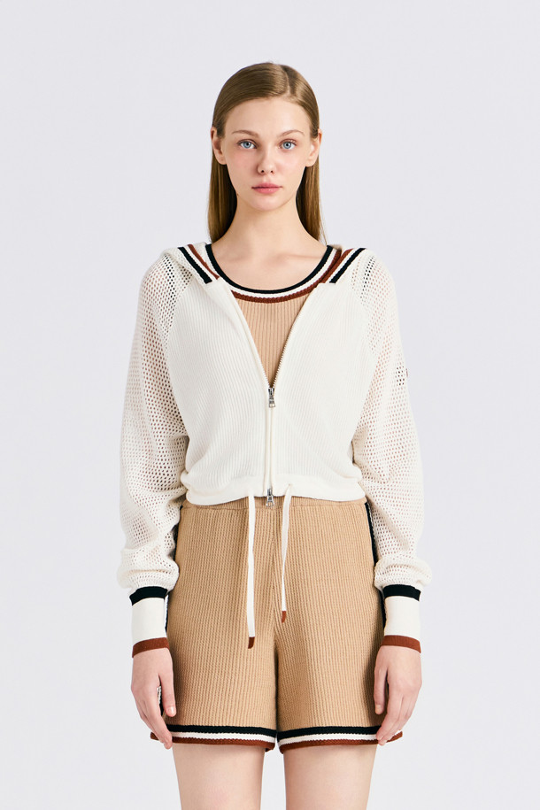 지포어-WOMEN APPAREL-MESH HOODED CARDIGAN(WOMEN)