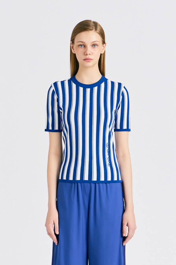 지포어-WOMEN APPAREL-STRIPE SHORT SLEEVE SWEATER(WOMEN)
