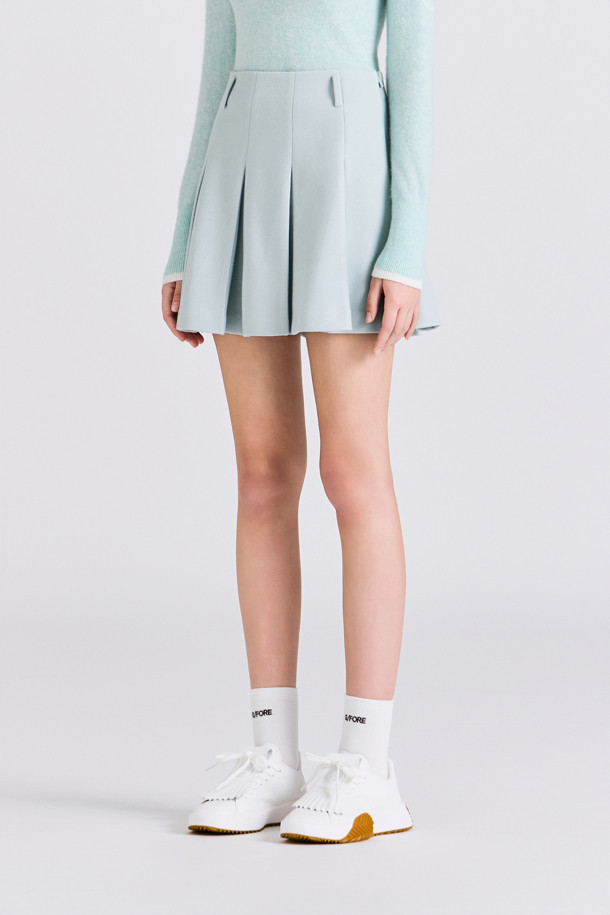 지포어-WOMEN APPAREL-WOOL PLEATED SKIRT (WOMEN)
