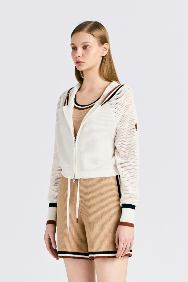 지포어-WOMEN APPAREL-MESH HOODED CARDIGAN(WOMEN)
