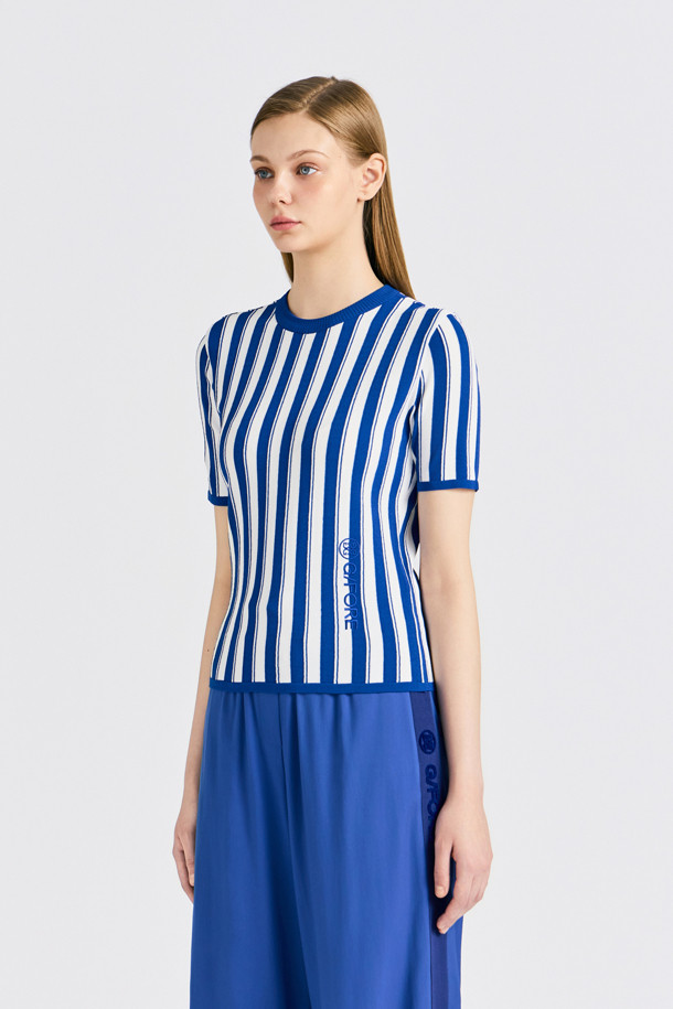 지포어-WOMEN APPAREL-STRIPE SHORT SLEEVE SWEATER(WOMEN)