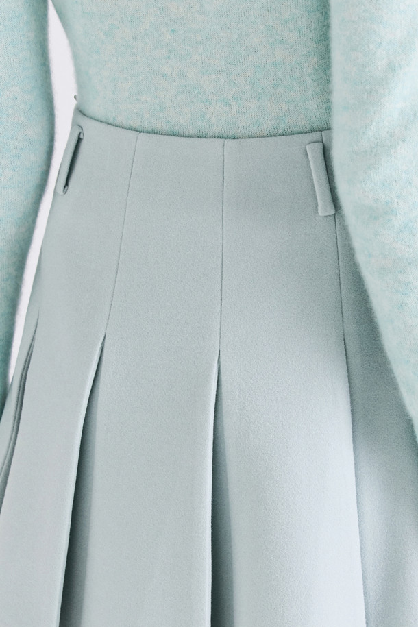 지포어-WOMEN APPAREL-WOOL PLEATED SKIRT (WOMEN)