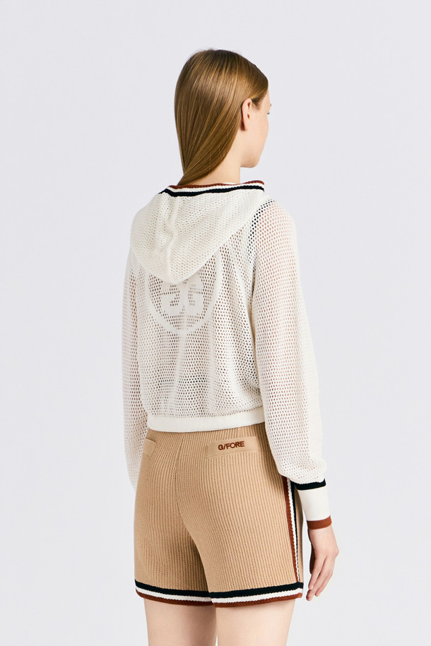 지포어-WOMEN APPAREL-MESH HOODED CARDIGAN(WOMEN)