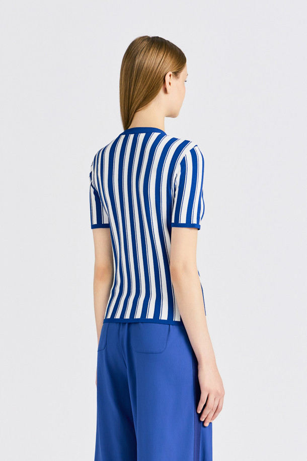 지포어-WOMEN APPAREL-STRIPE SHORT SLEEVE SWEATER(WOMEN)