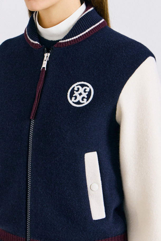 지포어-WOMEN APPAREL-VARSITY FULL ZIP SWEATER(WOMEN)