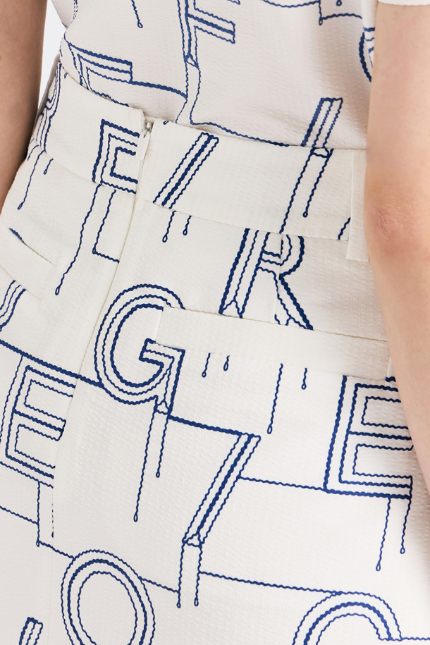 지포어-WOMEN APPAREL-PATTERNED SEERSUCKER SKIRT(WOMEN)