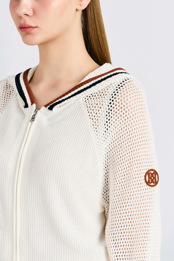 지포어-WOMEN APPAREL-MESH HOODED CARDIGAN(WOMEN)