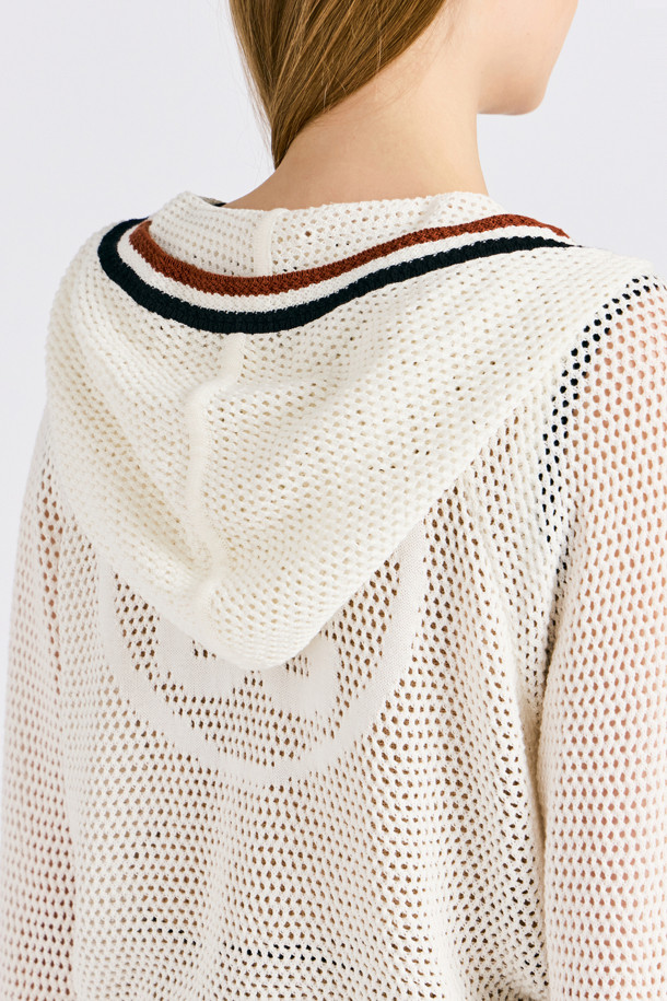 지포어-WOMEN APPAREL-MESH HOODED CARDIGAN(WOMEN)