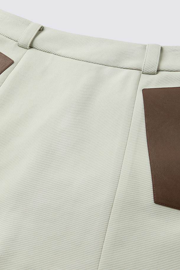 지포어-WOMEN APPAREL-LEATHER PATCH SKIRT (WOMEN)