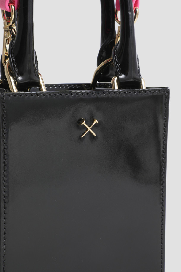 지포어-MEN ACCESSORIES-METAL TEES BOX CALF LEATHER MINI TOTE(WOMEN)