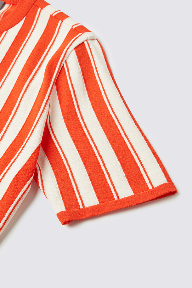지포어-WOMEN APPAREL-STRIPE SHORT SLEEVE SWEATER(WOMEN)