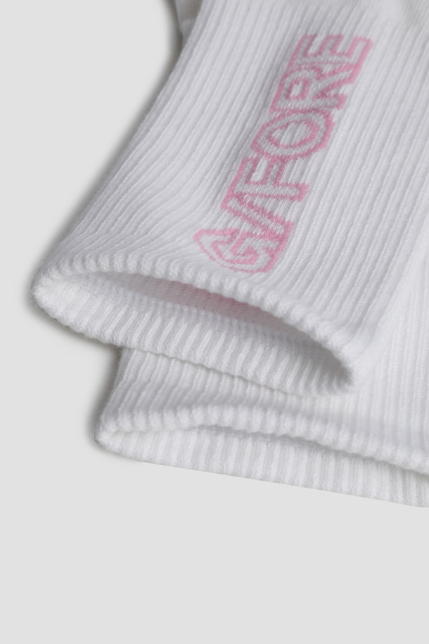 지포어-WOMEN ACCESSORIES-SLOGAN CREW SOCKS(WOMEN)