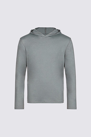 MELANGE ICE NYLON HOODIE(MEN)_GREY-a