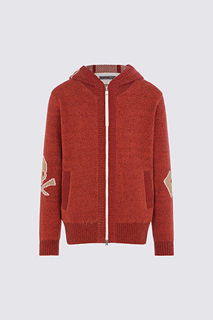 WINDPROOF KNIT HOODIE(MEN)_ORANGE-a