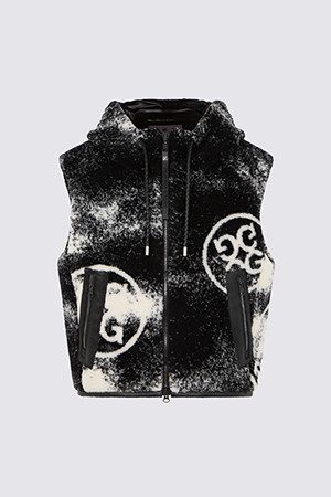 monzee x G/FORE BOUCLE VEST(WOMEN)_BLACK-a