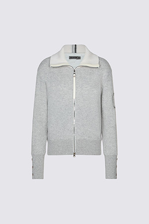 FULL ZIP CASHMERE WINDPROOF (WOMEN)_GREY-a