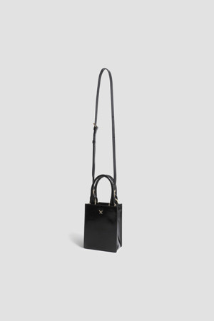 METAL TEES BOX CALF LEATHER MINI TOTE(WOMEN)