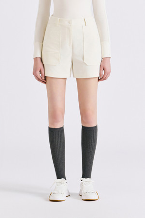 CORDUROY SHORT (WOMEN)_IVORY-a
