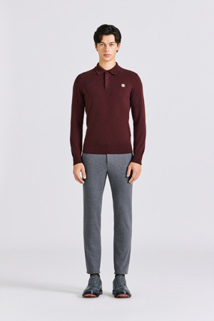 ESSENTIAL CASHMERE POLO (MEN)_WINE-a
