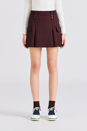 TWILL A-LINE SKIRT(WOMEN)_WINE-a