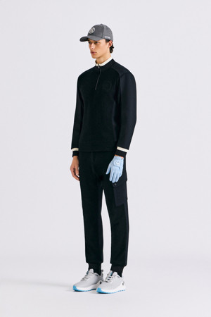 BOUCLÉ HALFZIP(MEN)_BLACK-a