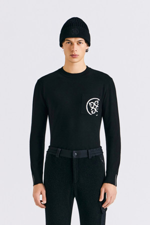 WINDPROOF ROUNDNECK SWEATER(MEN)_BLACK-a