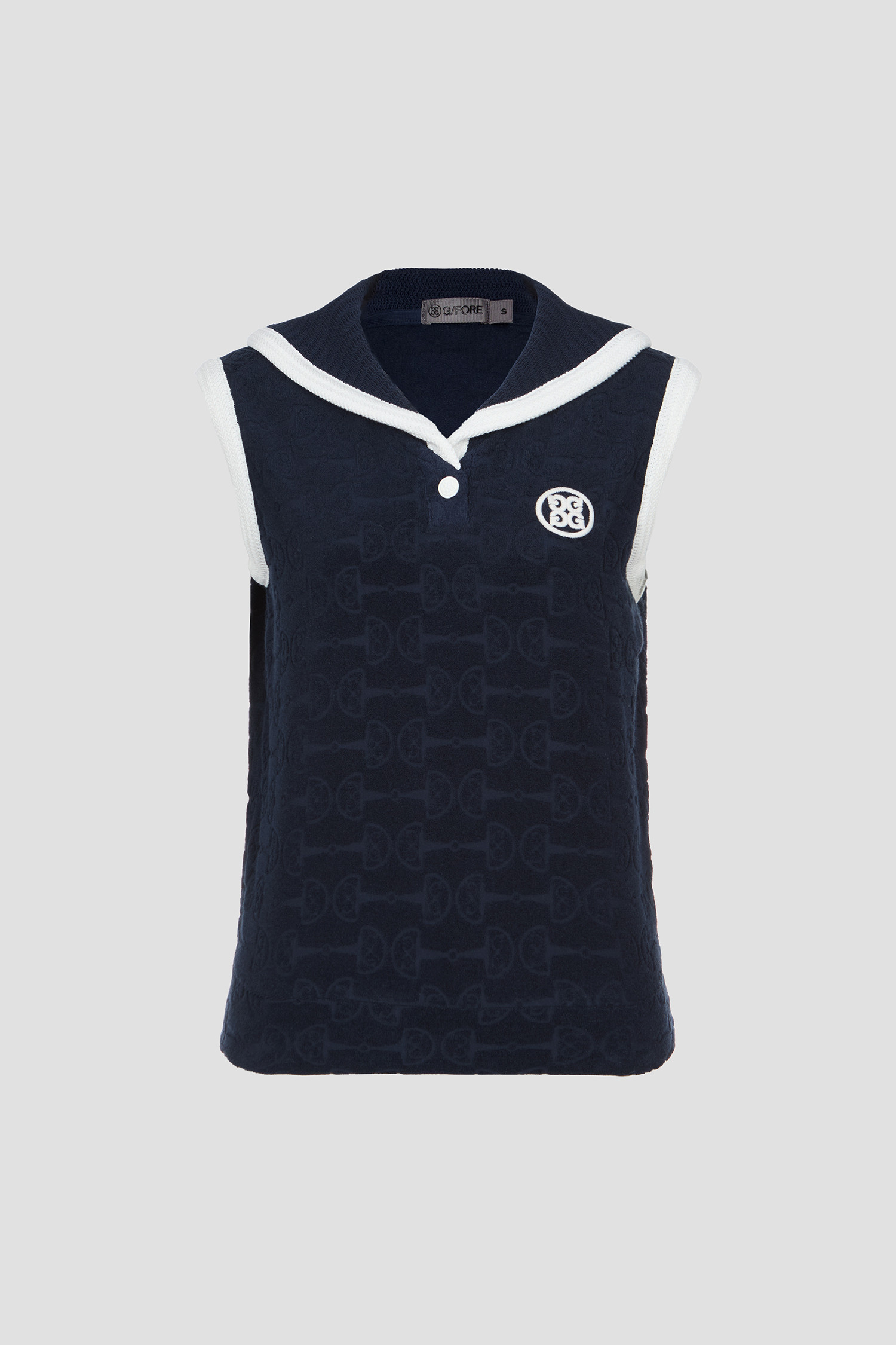 【G FORE】 JACQUARD SAILOR-COLLAR T-SHIRT(WOMEN) / 追跡付 지포어 | JACQUARD SAILOR-COLLAR T-SHIRT(WOMEN)