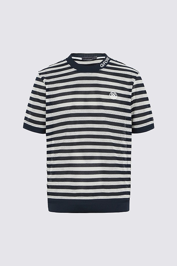 지포어-MEN APPAREL-MESH STRIPED T-SHIRT(MEN)					 					 					