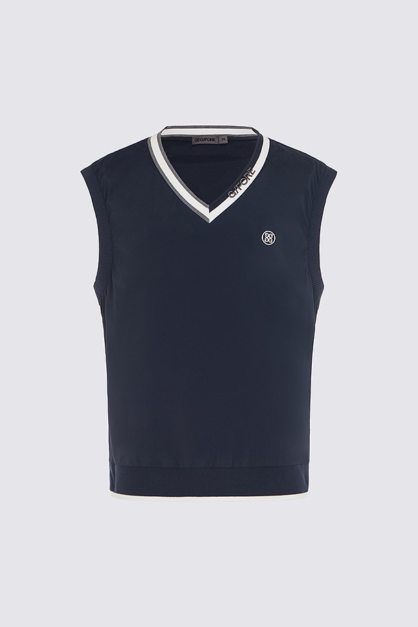 지포어-MEN APPAREL-WOVEN V-NECK VEST (MEN)					 					 					