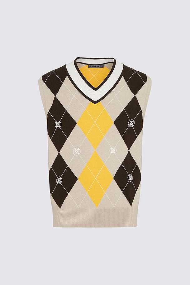 지포어-MEN APPAREL-ARGYLE PATTERN KNIT VEST(MEN)					 					 					
