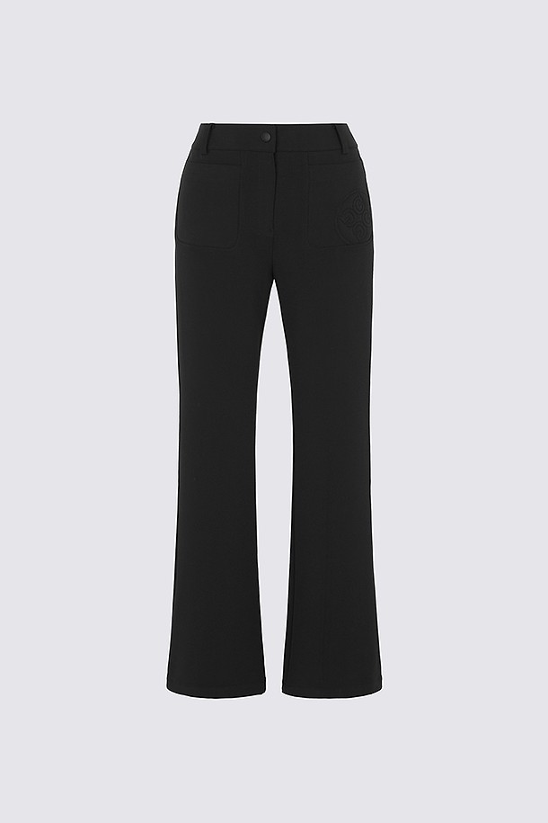 JACQUARD POCKET BOOTCUT PANT	(WOMEN)				 					 					_BLACK-a