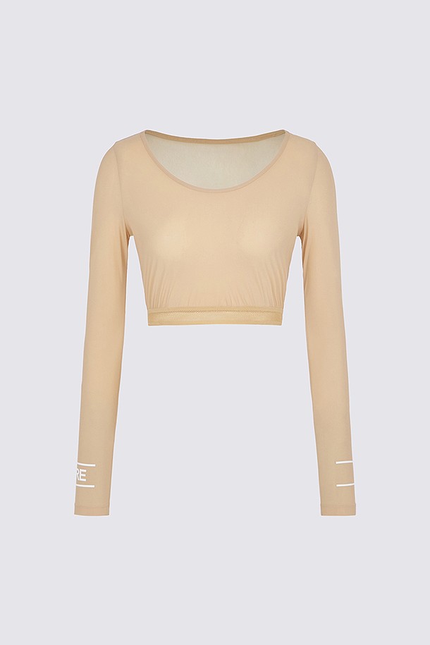 CROPPED MESH BASELAYER(WOMEN)_BEIGE-a