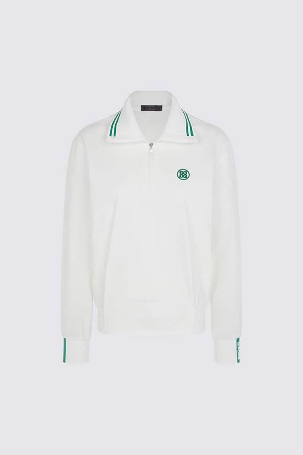LONG SLEEVE WOVEN POLO(WOMEN)					 					 					_WHITE-a