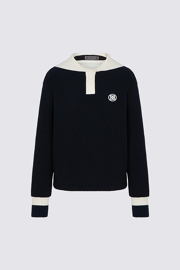 BOUCLE SAILOUR PULLOVER(WOMEN)					 					 					_NAVY-a