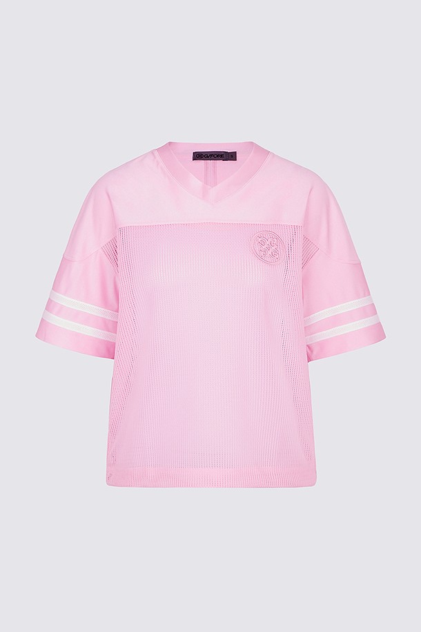 지포어-WOMEN APPAREL-OVERFIT MESH T-SHIRT(WOMEN)