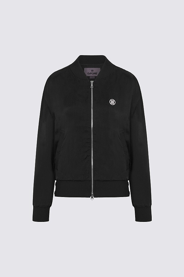 SILKY BOMBER JACKET(WOMEN)					 					 					_BLACK-a