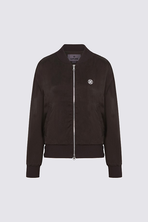 SILKY BOMBER JACKET(WOMEN)					 					 					_BROWN-a