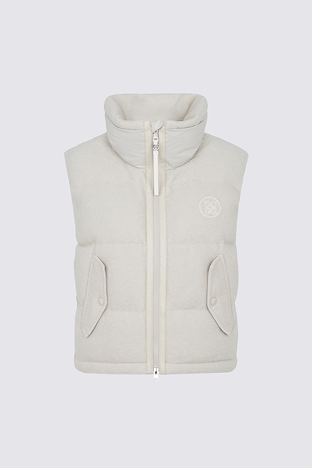 BOUCLÉ DOWN VEST(WOMEN)					 					 					_IVORY-a