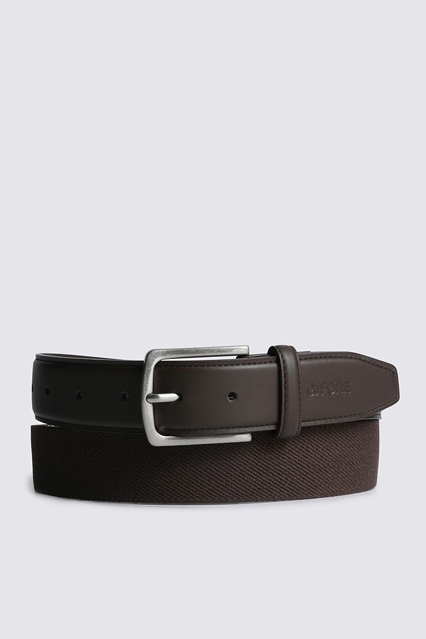 WEBBING LEATHER BELT(MEN)_BROWN-a