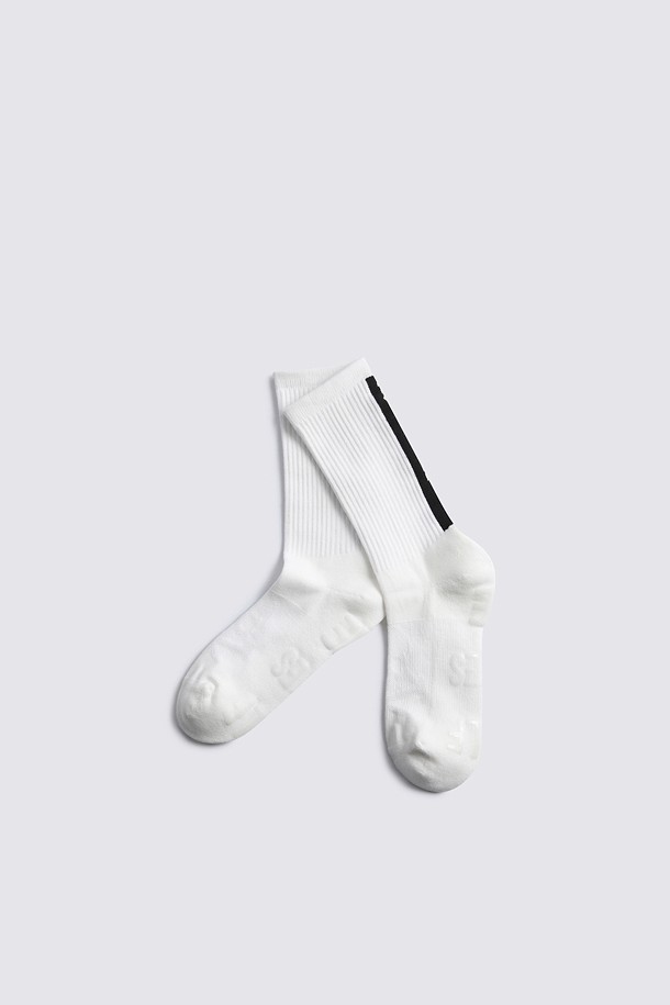 COLOUR BLOCK CREW SOCK(WOMEN)_BLACK-a