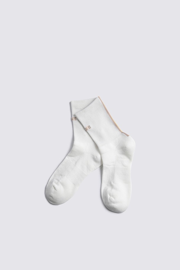 STRIPE MIDDLE SOCK(WOMEN)_BEIGE-a