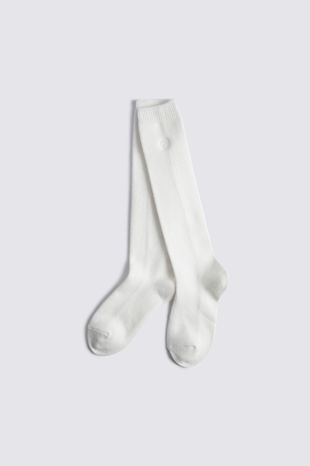 WOOL KNEE SOCK(WOMEN)_WHITE-a