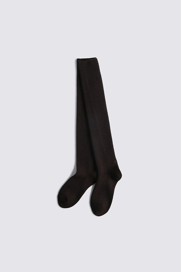 WOOL HIGH KNEE SOCK(WOMEN)_BROWN-a