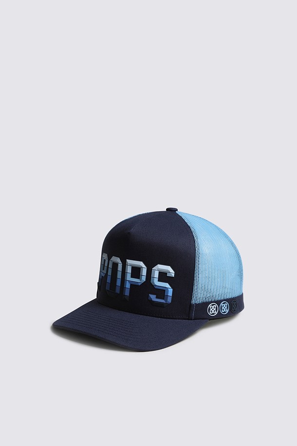 POPS GRADIENT TALL TRUCKER HAT(MEN)_NAVY-a