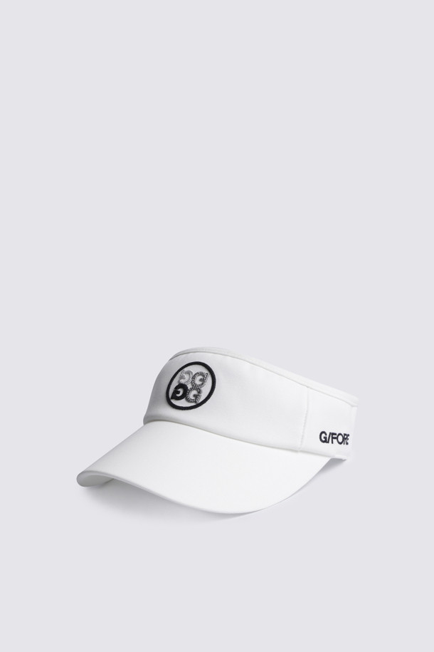 COLOUR EMBROIDERED VISOR(WOMEN)_WHITE-a