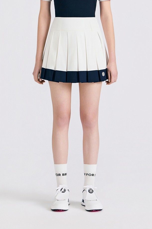 PLEAT DETAILED SKIRT(WOMEN)_WHITE-a