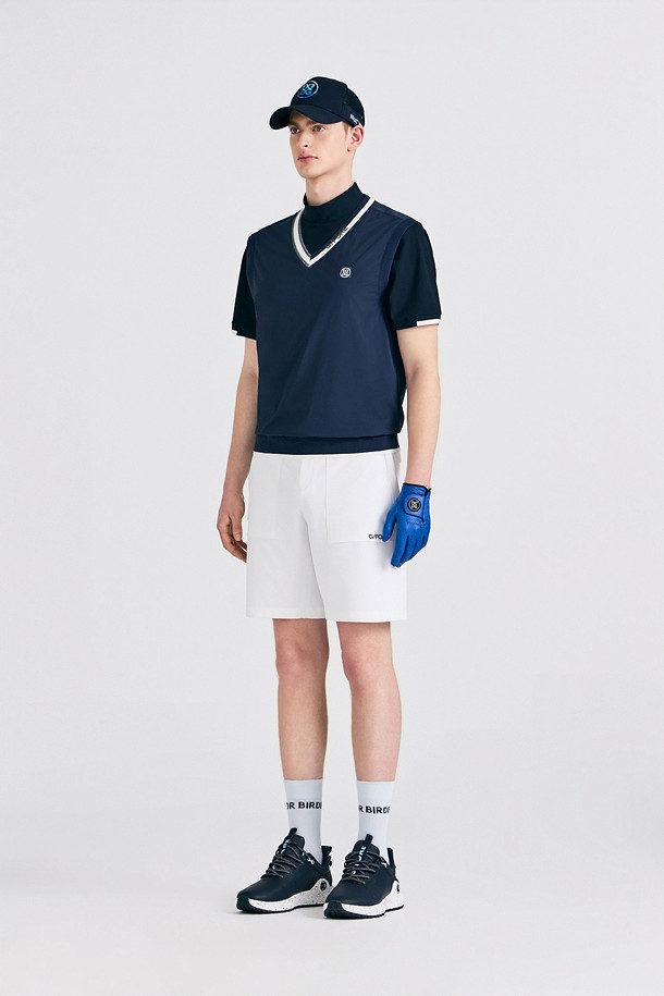지포어-MEN APPAREL-WOVEN V-NECK VEST (MEN)					 					 					