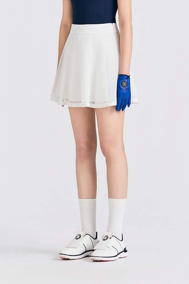 지포어-WOMEN APPAREL-MESH FLARED SKORT(WOMEN)